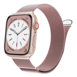 Correa De Metal Rosa Dor. P/apple Watch Ultra 9 8 7 38/41mm