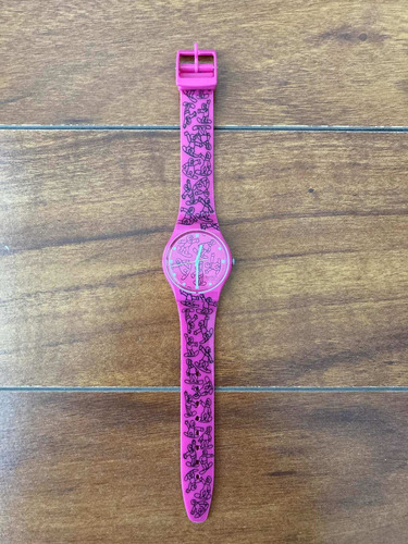 Reloj De Pulsera Swatch Mujer Color Fucsia Skaters