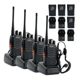 Handy Radio Uhf 16ch Manos Libres Vox Gadnic Kit X 4 Handies Color Negro