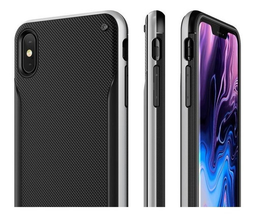 Funda Vrs High Pro Shield Hard Para iPhone XS Max Alto Imp Color Metal Black