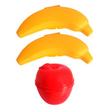 Kit Porta Metade Frutas - Plasútil - 2 Banana 1 Maçã