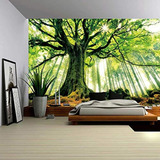 Enjohos Nature Forest Tapiz De Pared De Árbol Grueso Con Imp