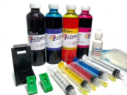 Kit Recarga 125ml Para Cartuchos De Tinta Canon Y Hp