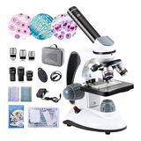 Kit Microscopio Monocular Laboratorio Profesional 40-2000x