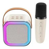 Mini Parlante Karaoke Micrófono Bluetooth Luces Led Portátil