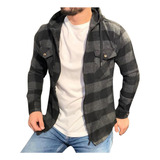 Chaqueta Cómoda Informal For Hombre Con Camisa A Cuadros