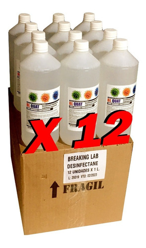 Amonio Cuaternario Desinfectante Máxima Concentración X12 Un