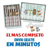 Calendario Imprimible Souvenir Editable Animalitos Bosque