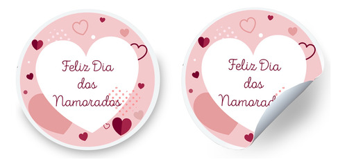 Adesivo Rótulo Dia Namorados Personalizado - 50 Uns - 4x4 Cm