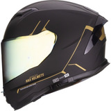 Casco Integral Hax Forcé Negro Mate Oro 