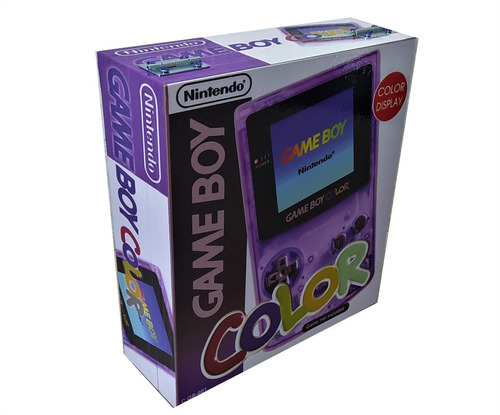 Caixa Vazia Game Boy Color Roxo Em Madeira Mdf