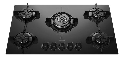 Cooktop À Gás Electrolux 5 Bocas Tripla Chama Vidro Preto