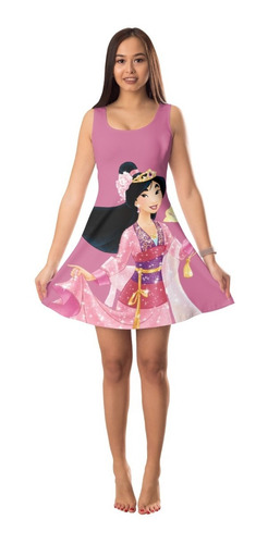  Vestido Mulan Princesa  Regata Adulto E Infantil 