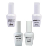 Kit Cherimoya Base Coat/top Coat/ph Balancing/primer 15 Ml