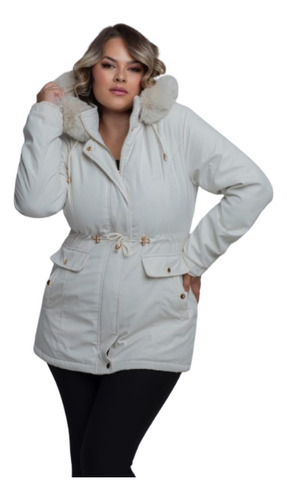 Parka De Sarja Feminina Plus Size G1 Ao G5 Agasalho Inverno