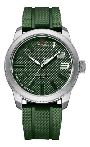 Reloj Sport Naviforce Caballero Modelo Militar De Silicona