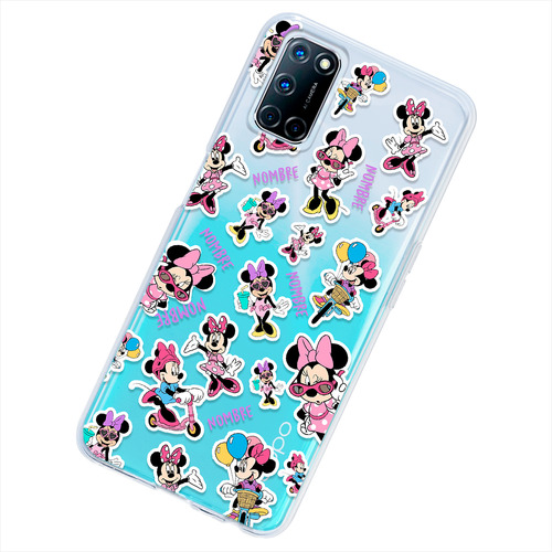 Funda Para Oppo Minnie Mouse Personalizada Con El Nombre