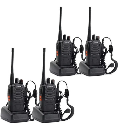 Kit X 4 Handy Baofeng Radio Walkie Bf888s 16ch Impacto