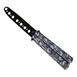 Canivete Faca Butterfly Balisong Caveira Treino Fg