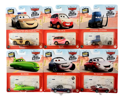 Lote De 6 Cars On The Road Disney Pixar Mattel