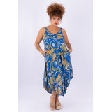 Vestido Plus Size Saida De Praia Moda Boho Lindas Estampas