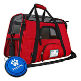 Transportadora Para Gatos Cachorros Tipo Bolsa Rojo Grande