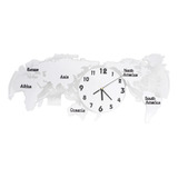 99lya Reloj De Pared Con Mapa Del Mundo, Silencioso, Para