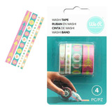 4 Cintas Adhesivas Colores Pastel Washi Tape Decora Pega