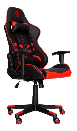 Cadeira De Escritório Dazz Prime-x Gamer Ergonômica  Preta E Vermelha Com Estofado De Couro Sintético