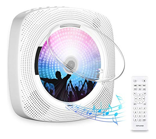 Reproductor De Cd Portátil Bluetooth Montable Pared Wa...