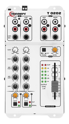 Mesa De Som Taramps T0202 Automotivo C/ Equalizador 4 Bandas