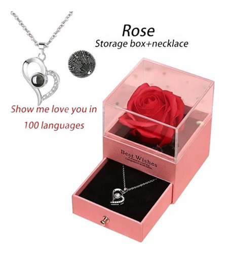 Flor Eterna Un Par De Rosas Rojas Con Caja De Regalo