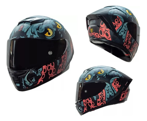 Nuevo Casco Kov Aircut Kraken Mate Certificado Motos.shop