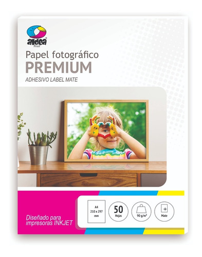 10 Packs Papel Adhesivo Label Sticker Mate A4 90gr 500 Hojas