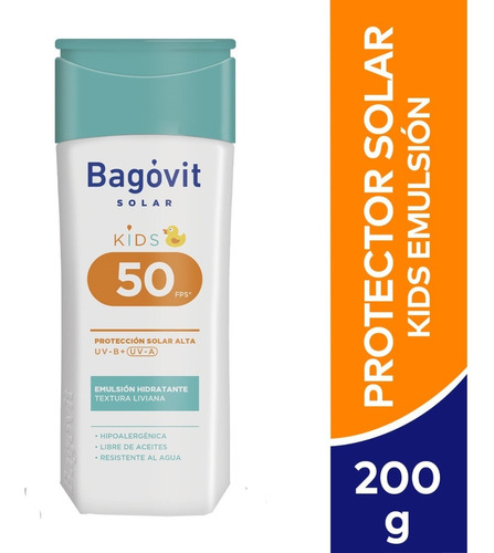Protector Solar Bagóvit Family Care Kids Fps50 Crema 200 Ml