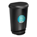 Lixeira Cesto De Lixo Plástico 10litros C/ Tampa Pedal Preto