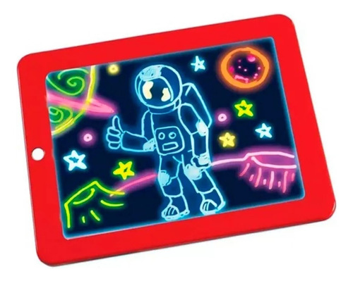 Magic Pad: Tableta De Dibujo Con Luz Led Y 6 Marcadores 