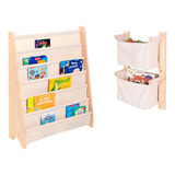 Kit Rack Para Livros  Infantil + Organizador Pocket