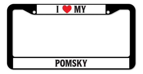Love My Pomsky - Marco De Plástico Para Placa, Soporte Para 