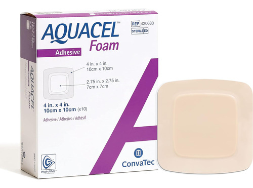 Aquacel Espuma 4 «x4» Cuadrado Adhesivo De Gel De Sil...