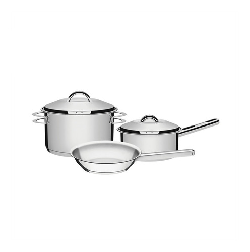 Set Bateria Cocina Tramontina Triple Fondo Acero Inoxidable