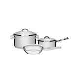 Bateria De Cocina 3 Pzs Tramontina Sarten Ollas Triple Fondo