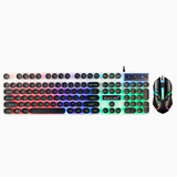 Kit De Teclado Y Mouse Alambrico Usb Luz Led Rgb Para Pc Lap