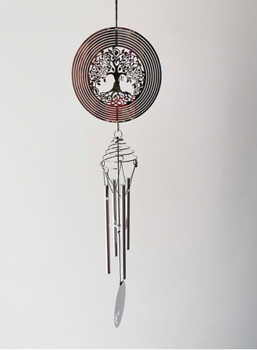 Campana De Viento Wind Chime Arbol Vida 4 Tubos Acero Movil