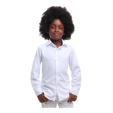 Camisa Social Masculina Infantil Manga Longa Estampada/lisa