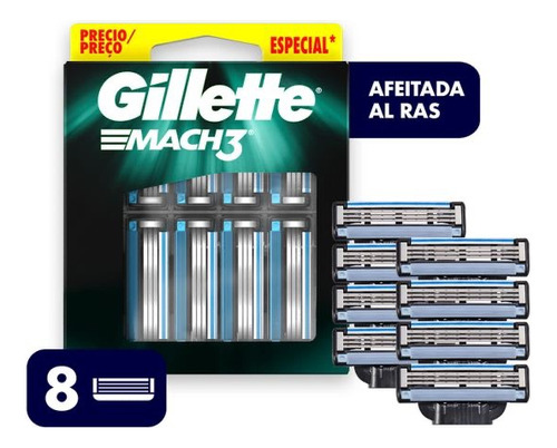 Gillette Mach3 Sensitive X 8und - Unidad a $9999