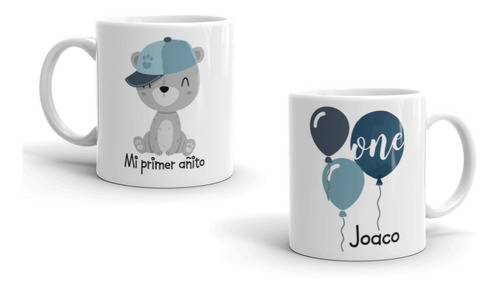 Taza Ceramica Mi Primer Añito. Sublimada. Personalizada