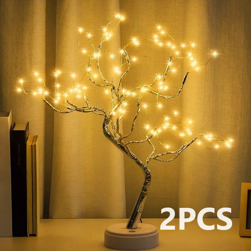 2 Luz Led Árbol Bonsái Para Escritorio 108 Luces Para Hogar