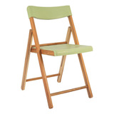 Cadeira De Madeira Teca Dobrável Tramontina Verona Enverniza Cor Verde