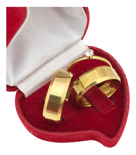 Par De Alianças 7mm Ouro 24k Banhada Casamento Tungstênio